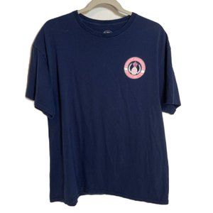 Love & Pineapples XL Tee Shirt Blue with Pink 100% Cotton